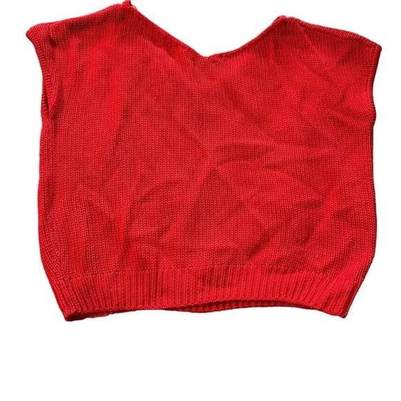 Fia Italia women's medium vibrant red sweater vest - Picture 2 of 3